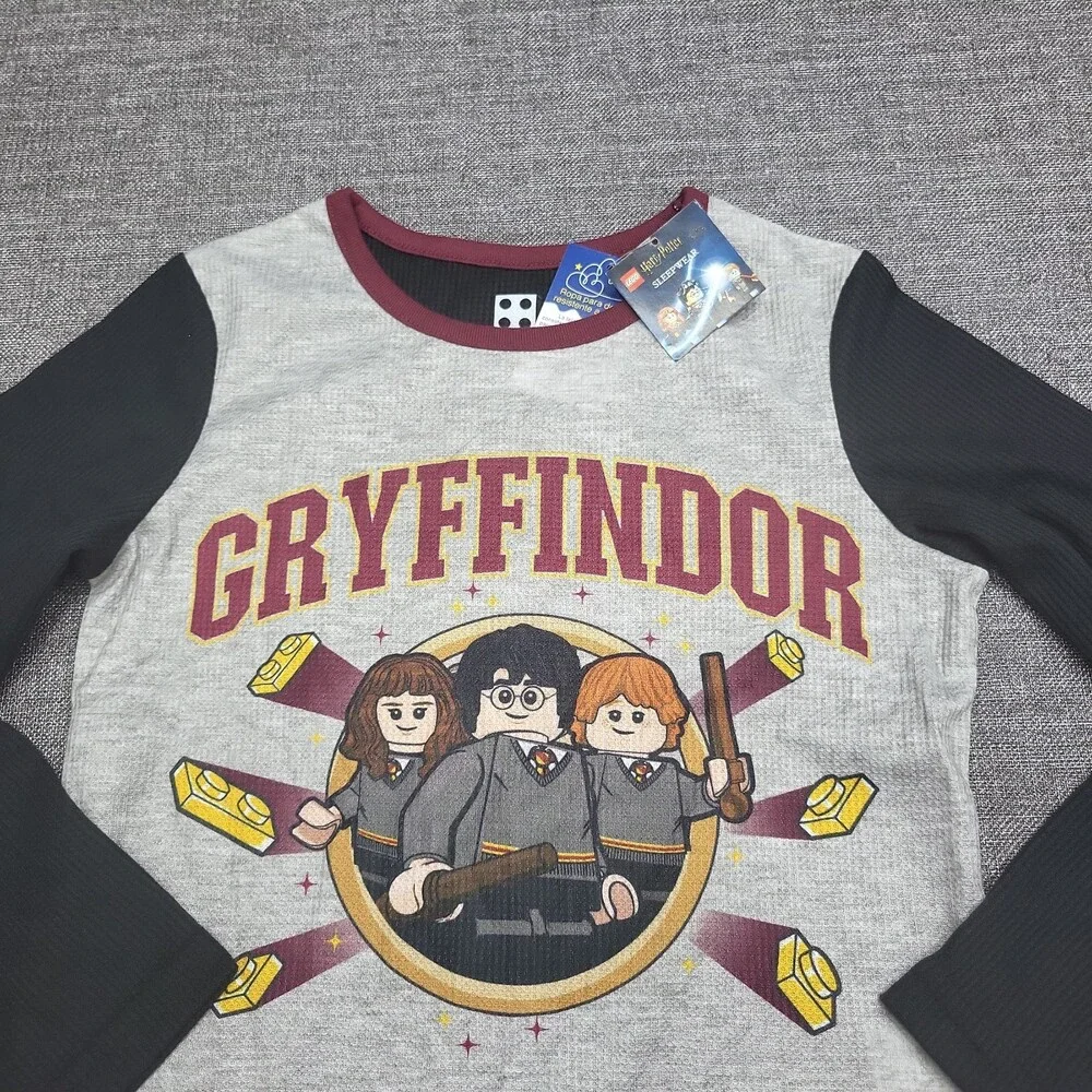 Girls' Lego Harry Potter Gryffindor Thermal Sleepwear Pajama Top Size 7/8